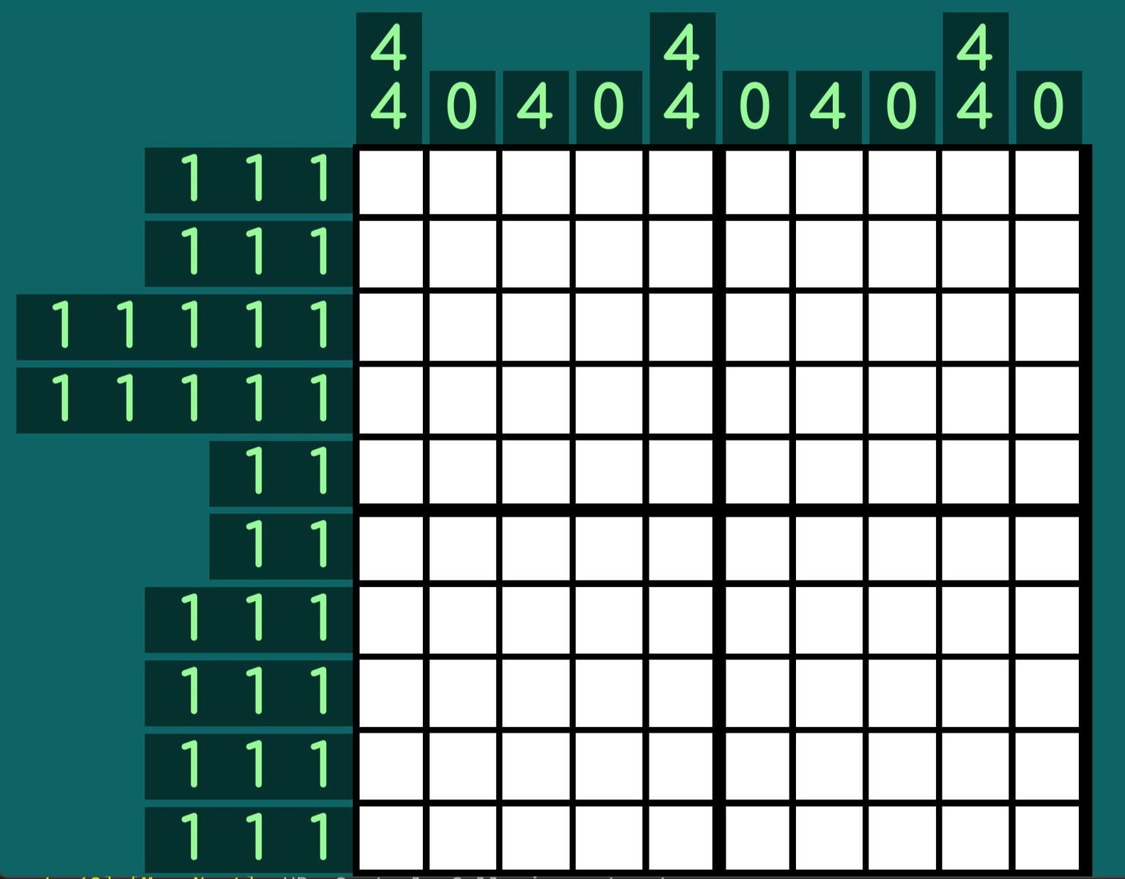 Example of Nonogram grid